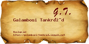Galambosi Tankréd névjegykártya